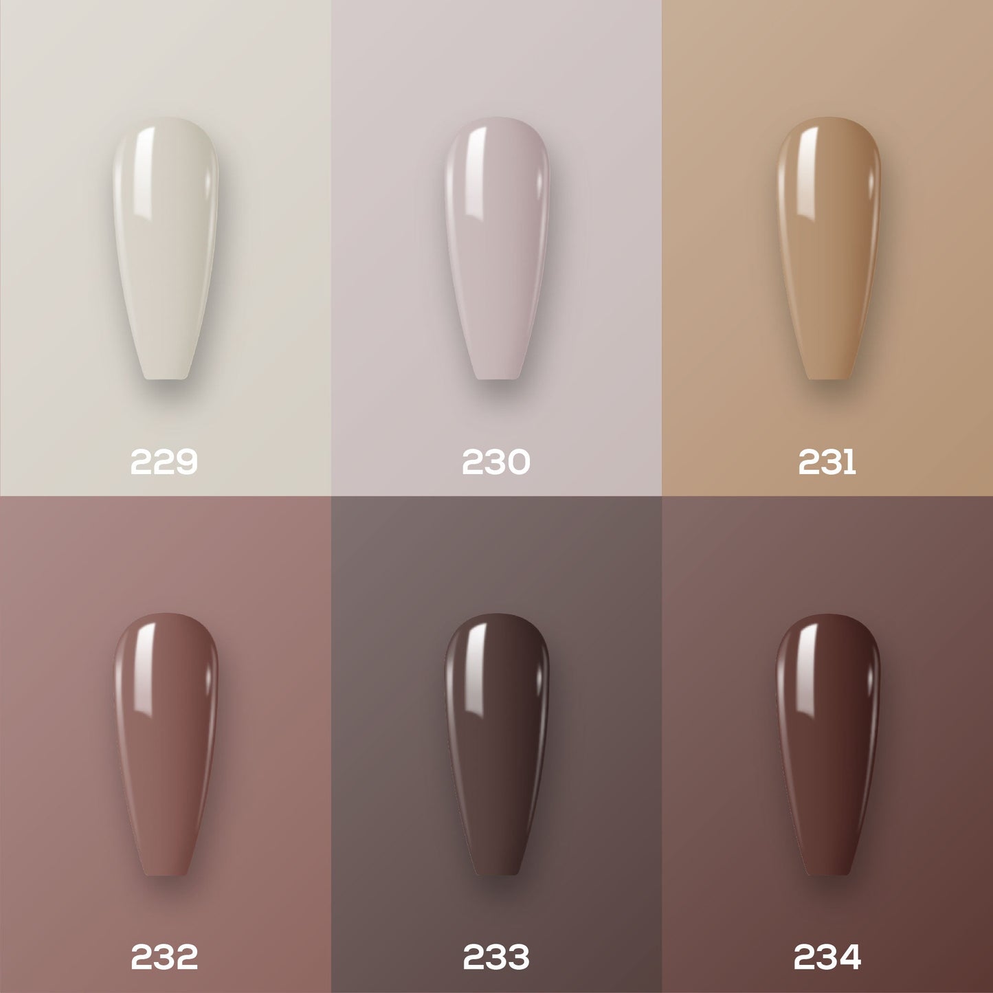 Lavis Healthy Nail Lacquer Set N10 (6 colors) : 229, 230, 231, 232, 233, 234