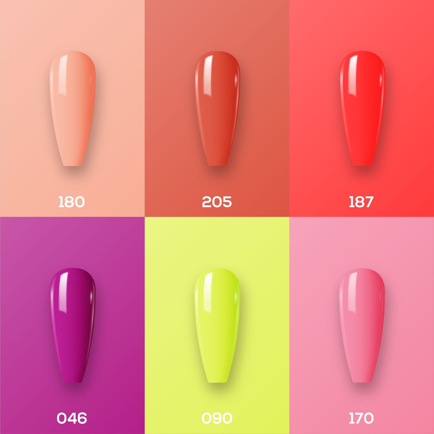 Lavis Healthy Nail Lacquer Summer Set N5 (6 colors) : 180, 205, 187, 046, 090, 170