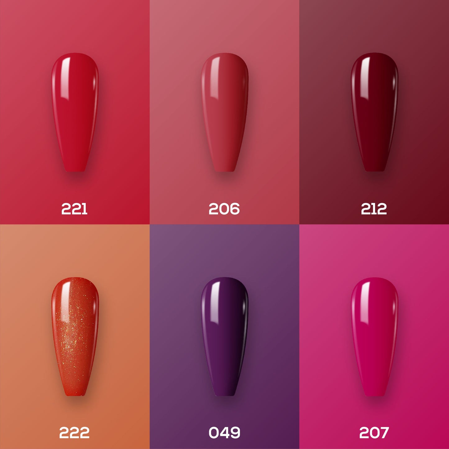 Lavis Healthy Nail Lacquer Set N8 (6 colors) : 221, 206, 212, 222, 049, 207