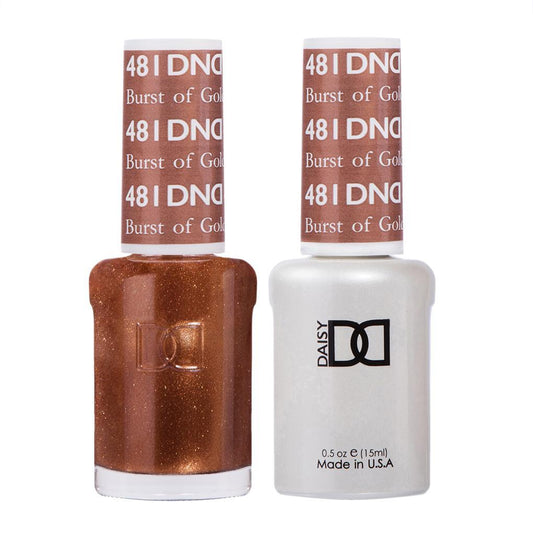 DND 481 Burst of Gold - DND Gel Polish & Matching Nail Lacquer Duo Set - 0.5oz