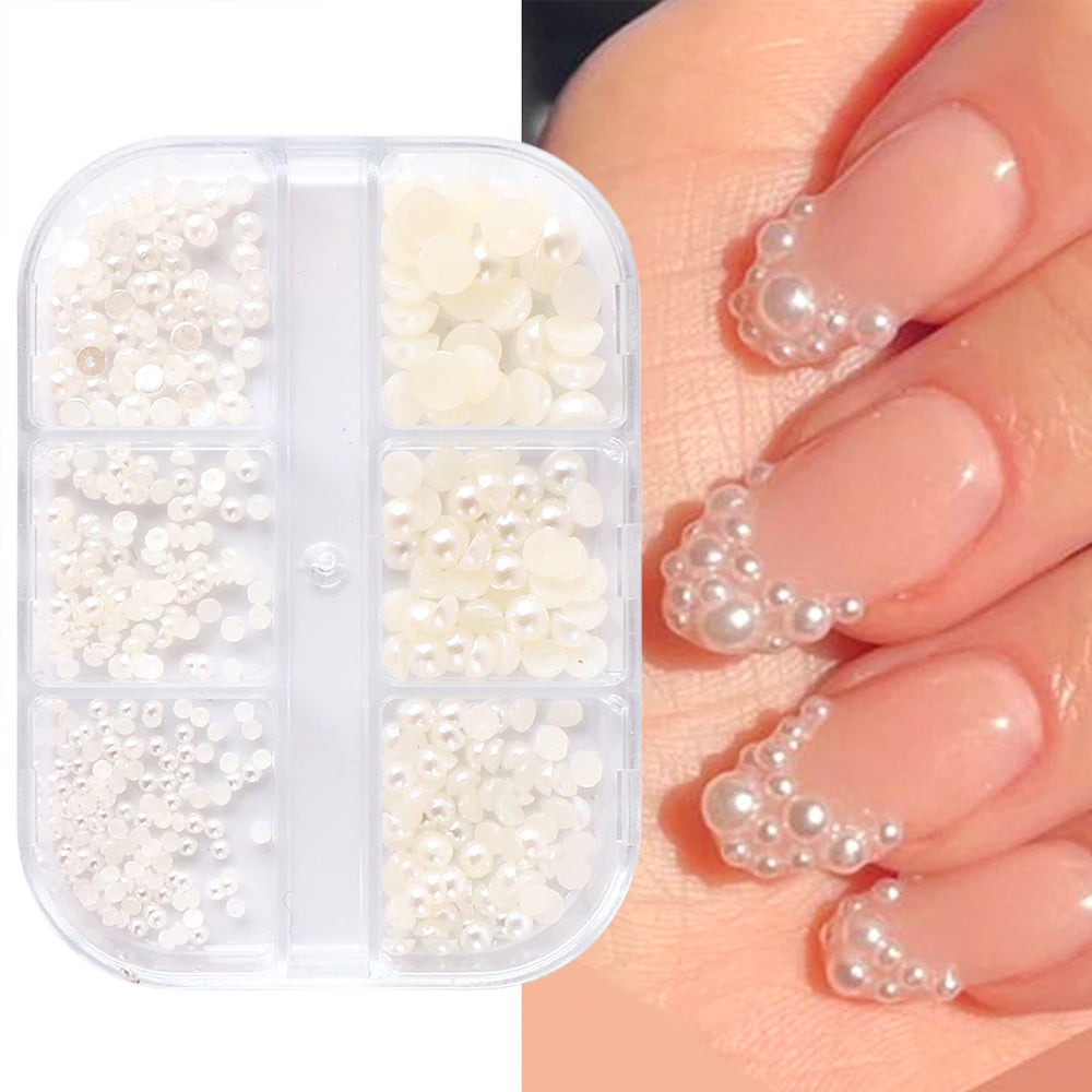 6 Nets Charming Pearl Nails Natural Decoration - 6ZZ - 07 by OTHER sold by DTK Nail Supply