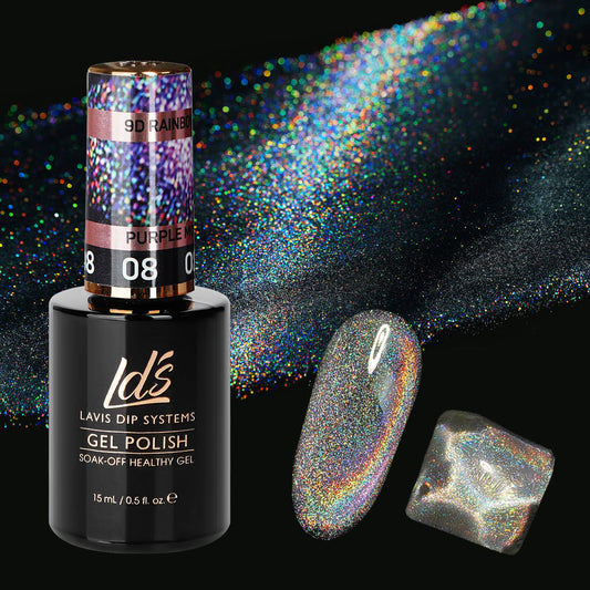  LDS 08 Purple Moon Stone - Gel Polish 0.5 oz - 9D Rainbow Cat Eyes by LDS sold by DTK Nail Supply
