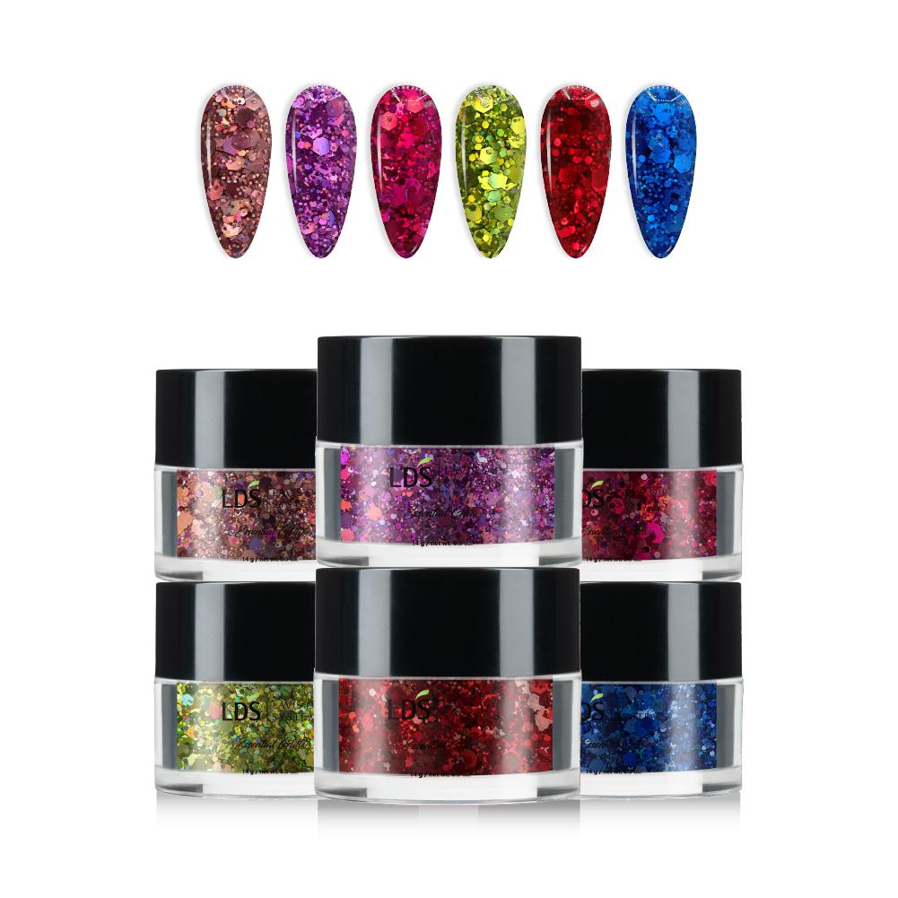 LDS Glitters Nail Art DCG Kit 2: DCG07, 08, 09, 10, 11, 12