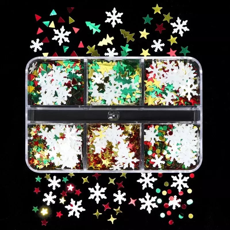 6 Grids Christmas Snowflake Sequins 3 by OTHER sold by DTK Nail Supply