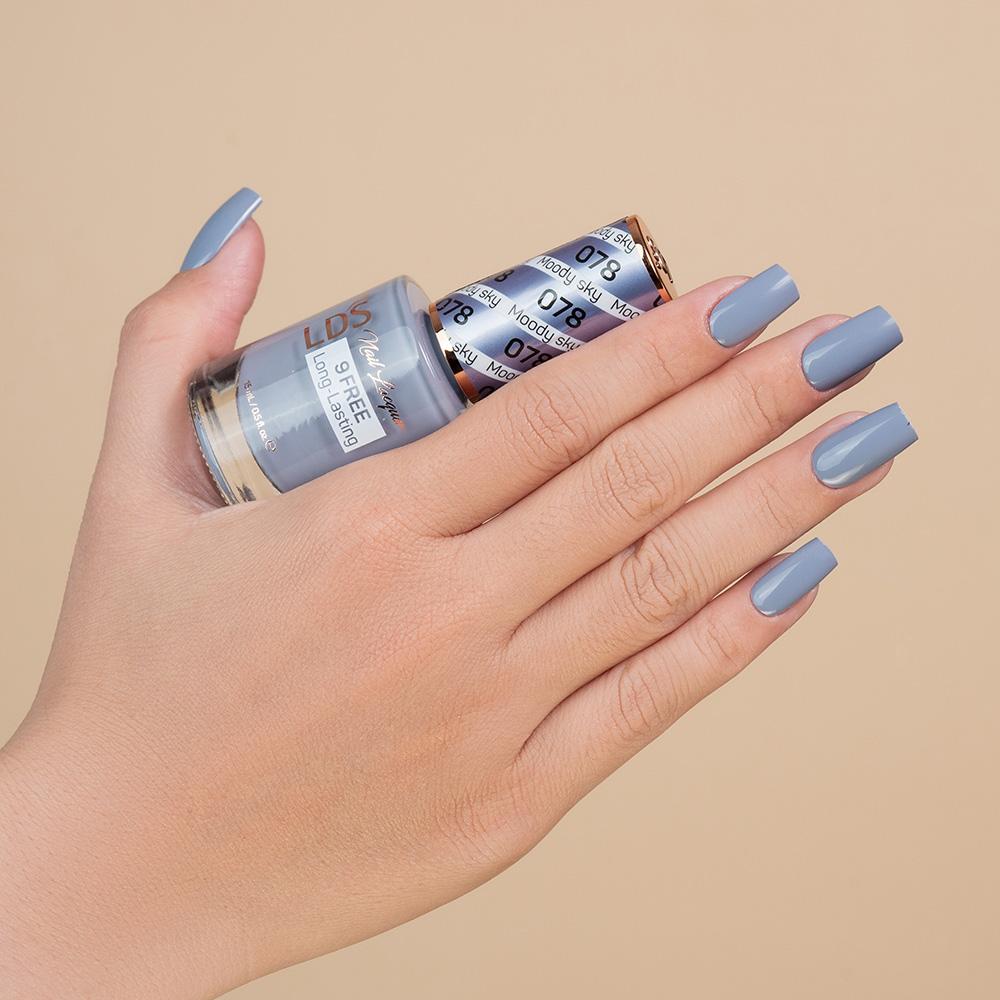LDS 078 Moody Sky - LDS Gel Polish & Matching Nail Lacquer Duo Set - 0.5oz
