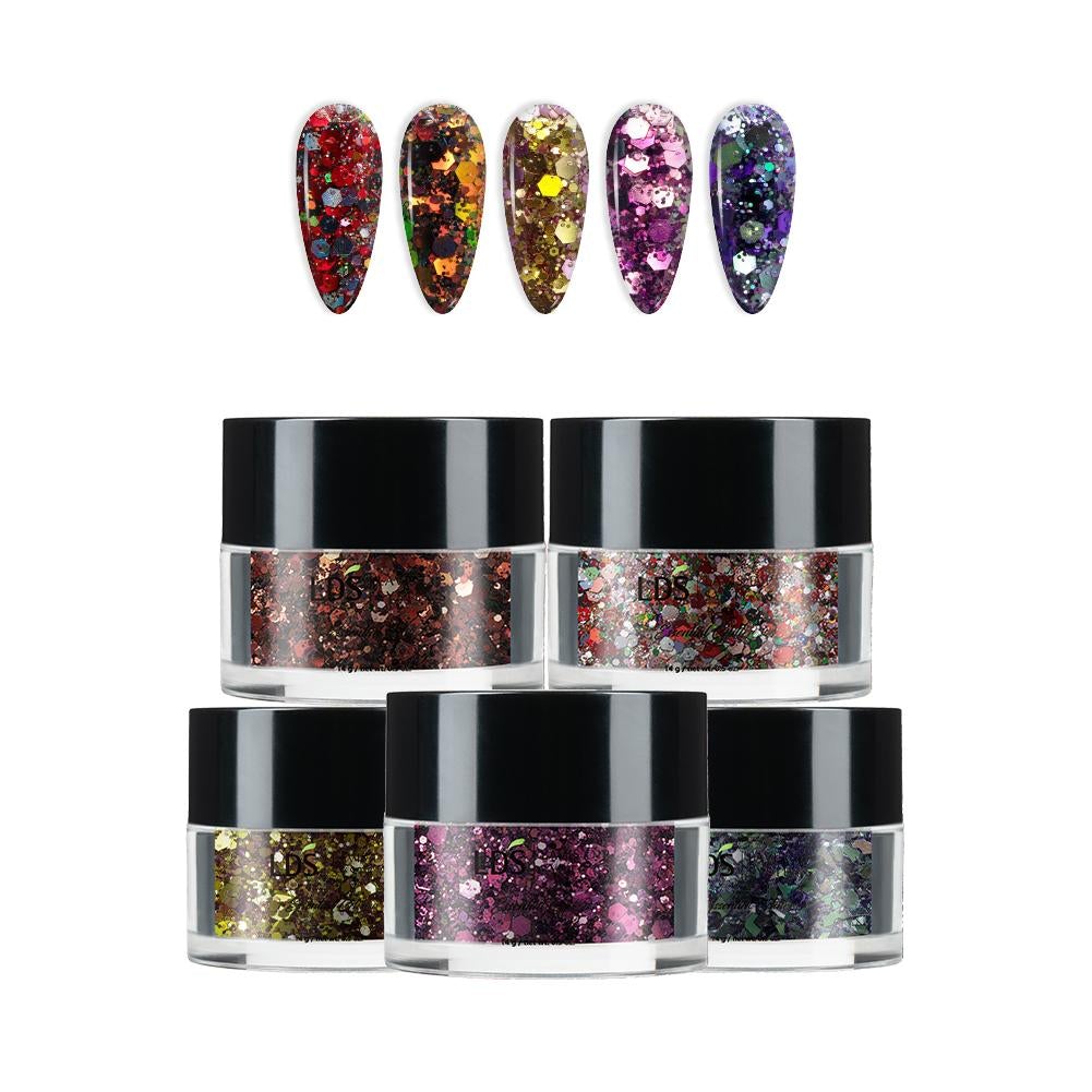 LDS Glitter Nail Art DCG Kit 1: DCG02, 03, 04, 05, 06 - 0.5oz