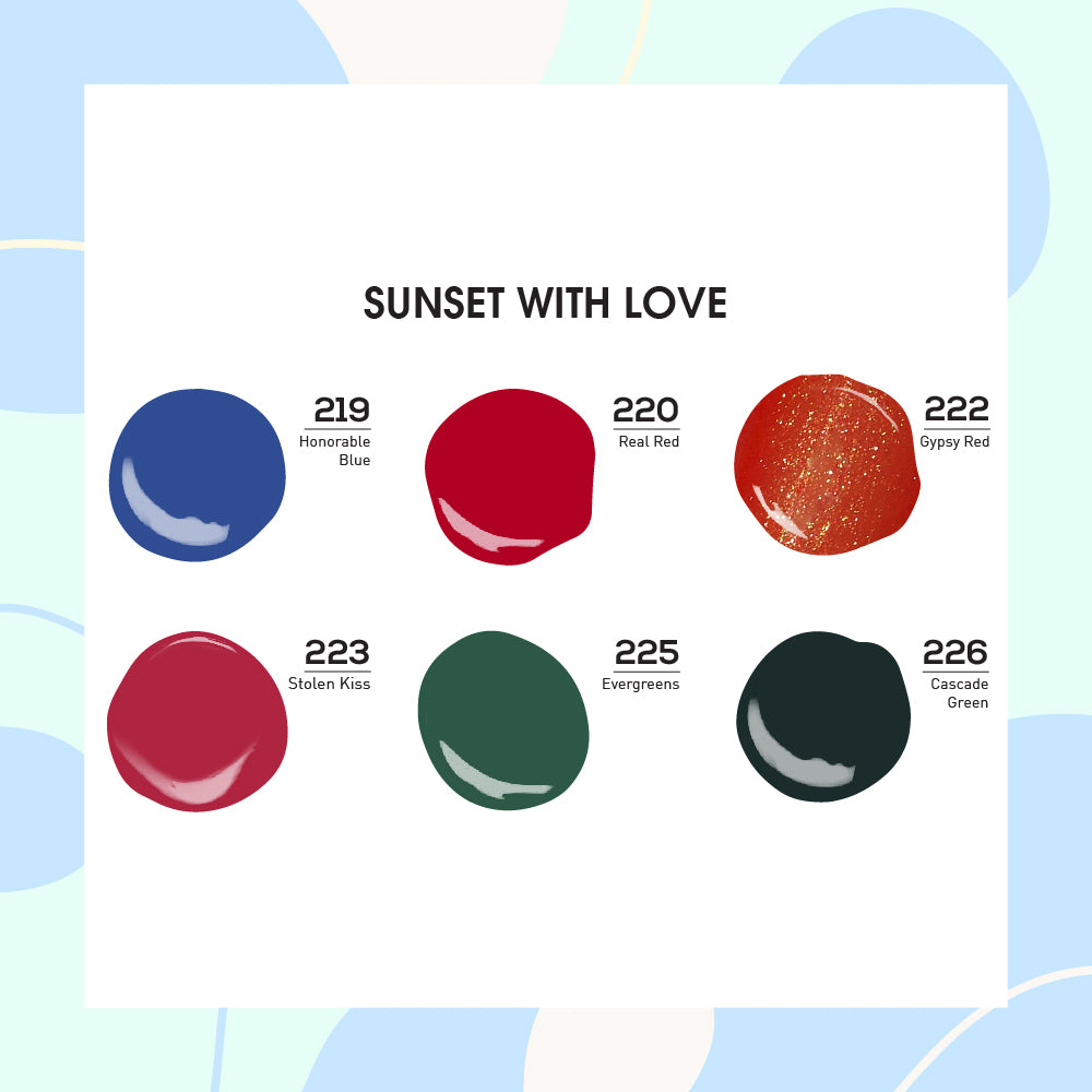 Lavis Gel Sunset With Love Set G5 (6 colors) : 219, 220, 222, 223, 225, 226