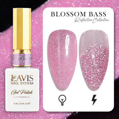 LAVIS Reflective R05 - Set 12 Colors - Gel Polish 0.5 oz - Blossom Bass Reflective Collection