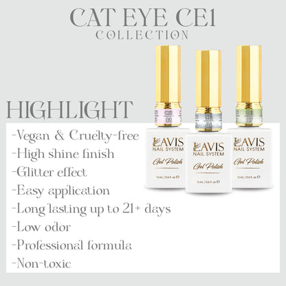 LAVIS Cat Eyes CE1 - Gel Polish 0.5 oz - Cozy Cashmere Collection