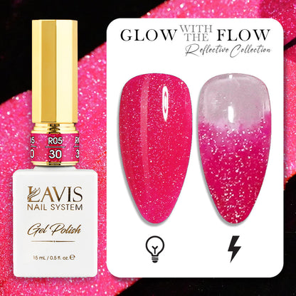 LAVIS Reflective R05 - Set 12 Colors - Gel Polish 0.5 oz - Glow With The Flow Reflective Collection