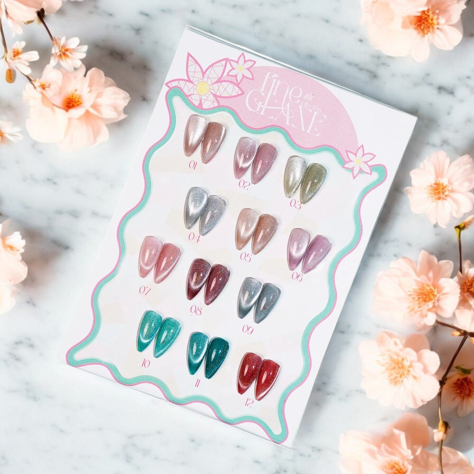 LDS Set 12 Color - Fine Glaze Cat Eye Gel Collection