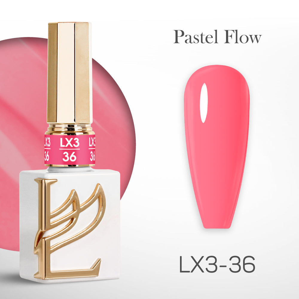 LAVIS LX3 - Set 36 Colors - Gel Polish 0.5 oz - Pastel Flow Collection