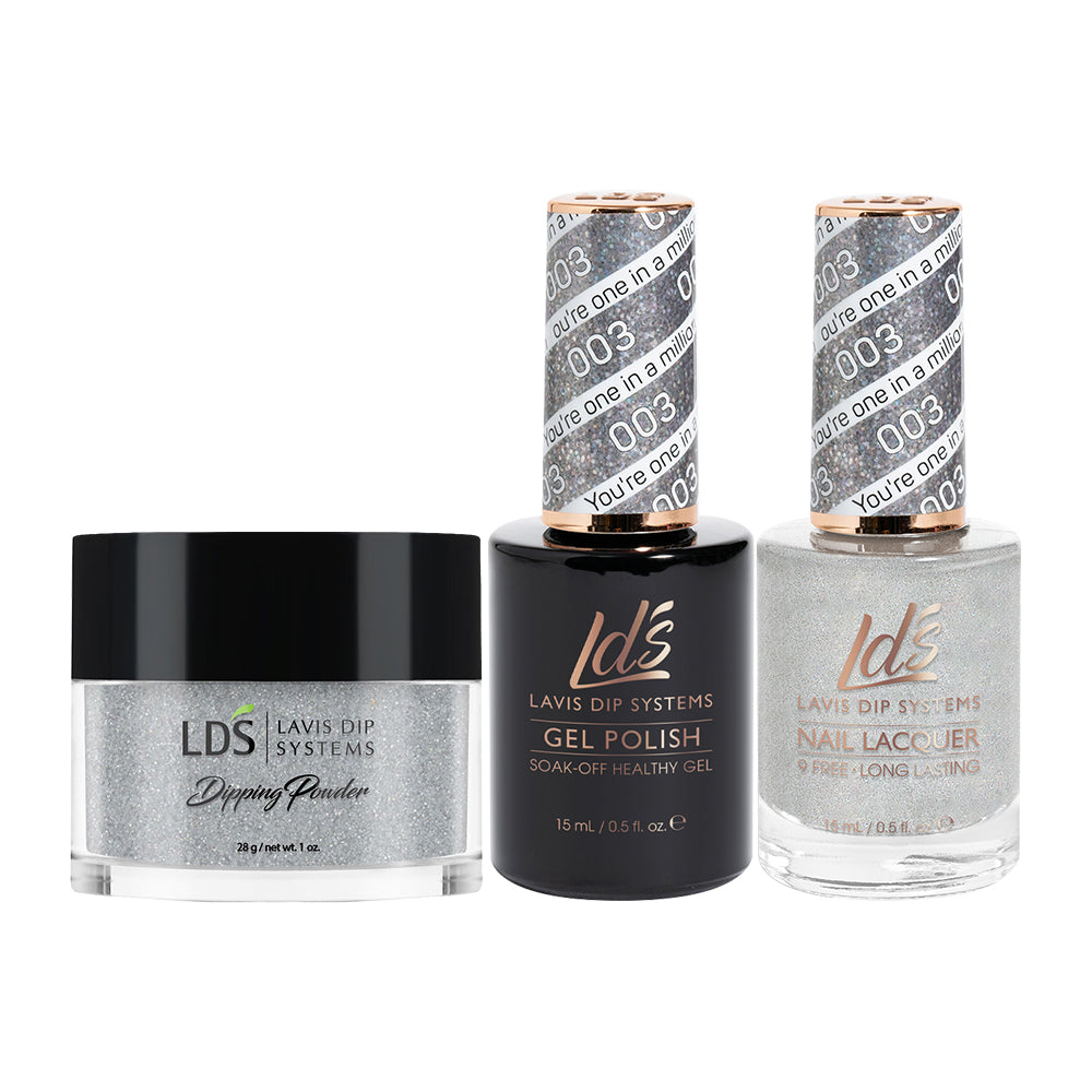 LDS 3 in 1 - 003 You're One In A Million - Dip (1oz), Gel & Lacquer Matching