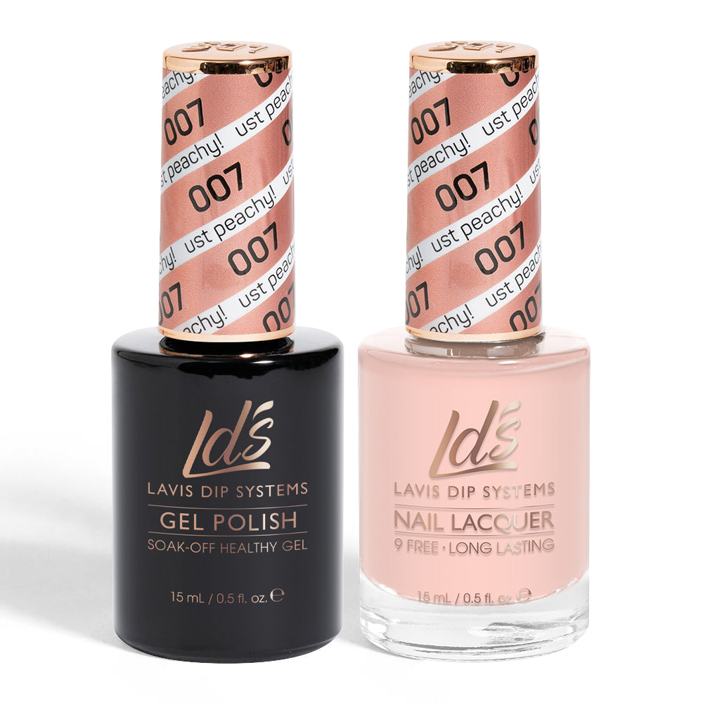 LDS 007 Just Peachy! - LDS Healthy Gel Polish & Matching Nail Lacquer Duo Set - 0.5oz