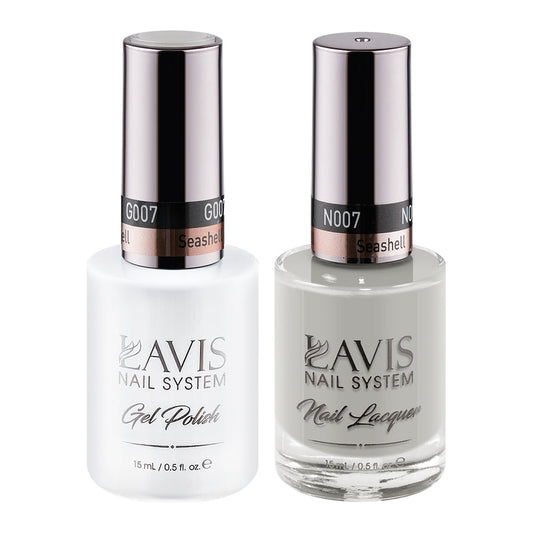 LAVIS 007 Seashell - Gel Polish & Matching Nail Lacquer Duo Set - 0.5oz