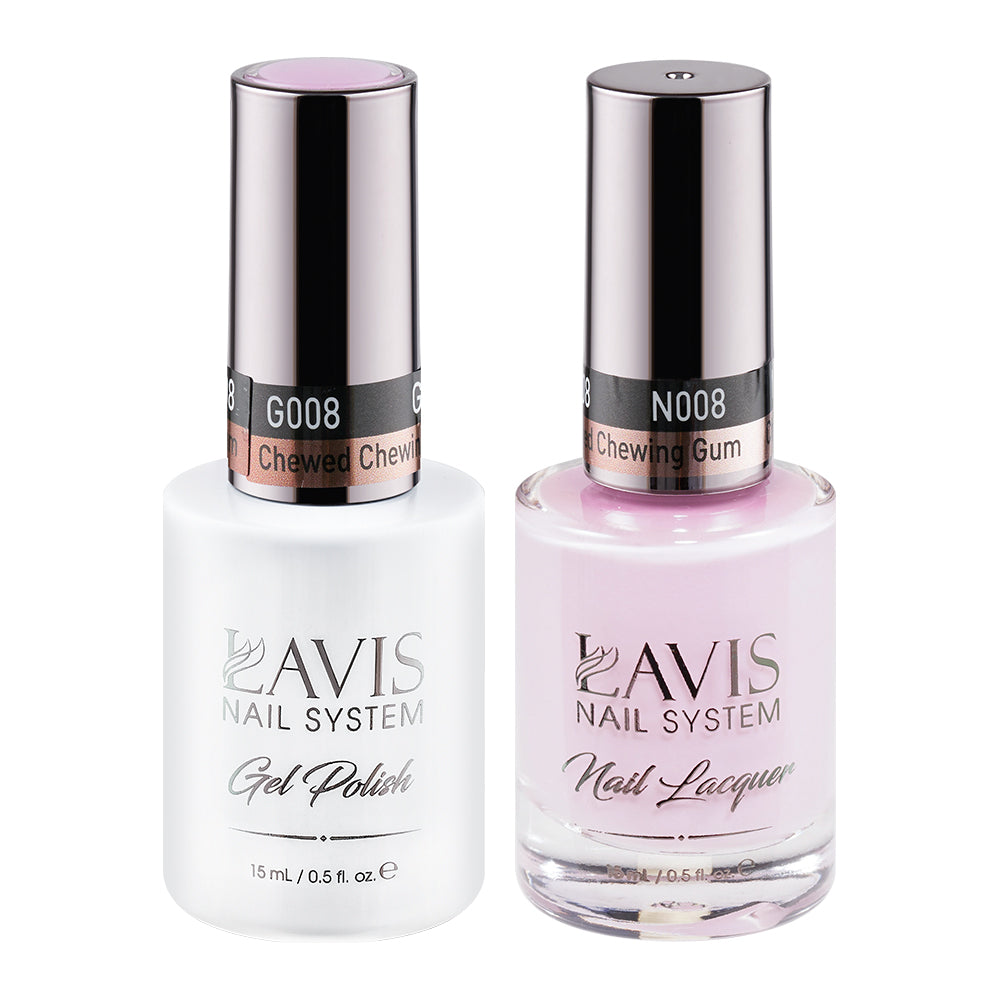 LAVIS 008 Chewed Chewing Gum - Gel Polish & Matching Nail Lacquer Duo Set - 0.5oz