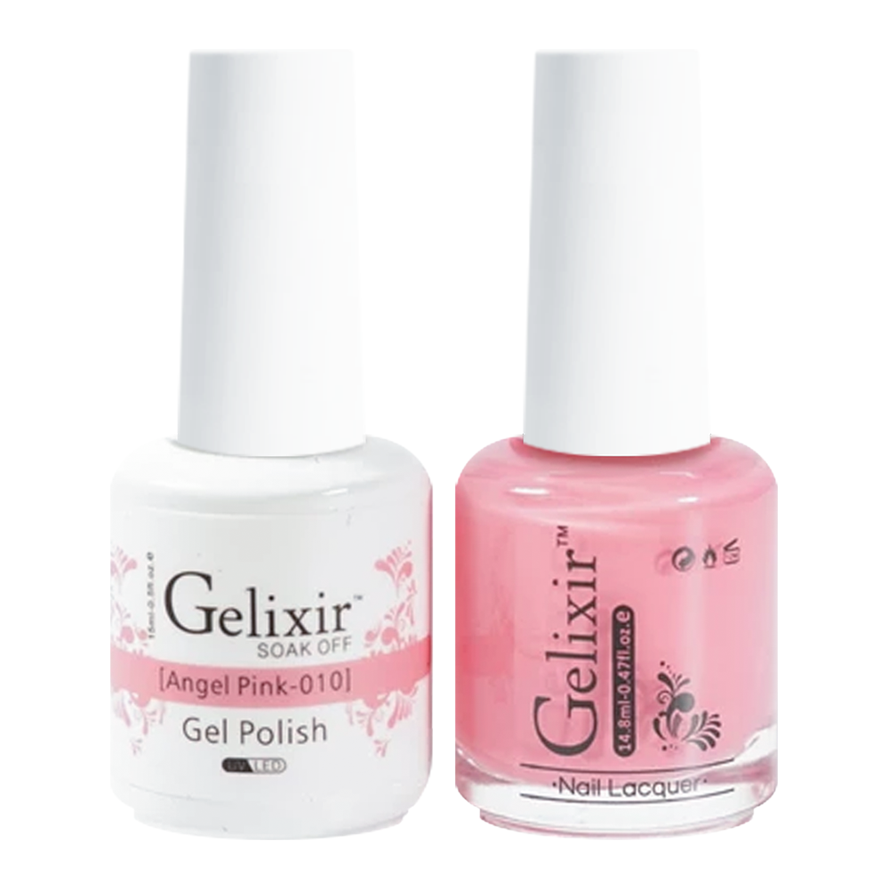 GELIXIR Holiday Gift Bubdle: 7 Gel Polishes, 1 Base Gel, 1 Top Gel - 001, 010, 067, 059, 071, 087, 047