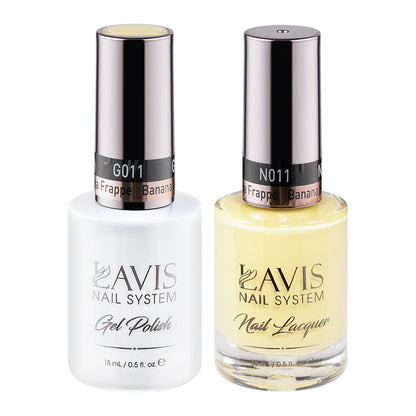 LAVIS 011 Banana Frappe - Gel Polish & Matching Nail Lacquer Duo Set - 0.5oz