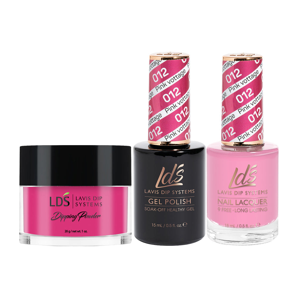 LDS 3 in 1 - 012 Pink Vottage - Dip (1oz), Gel & Lacquer Matching