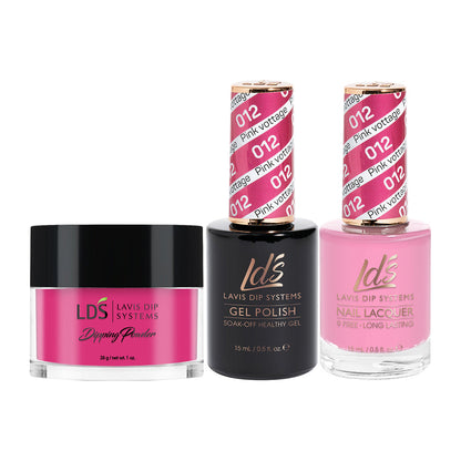 LDS 3 in 1 - 012 Pink Vottage - Dip (1oz), Gel & Lacquer Matching