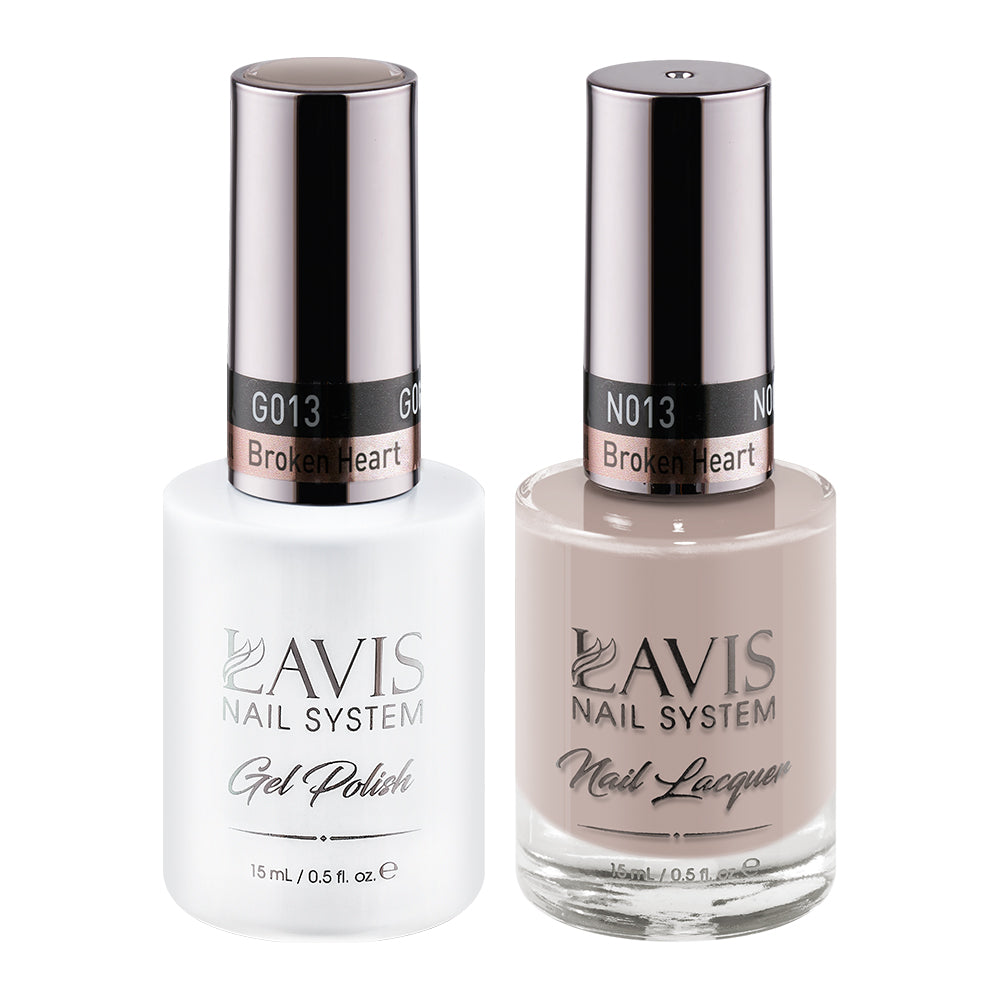 LAVIS 013 Broken Heart - Gel Polish & Matching Nail Lacquer Duo Set - 0.5oz