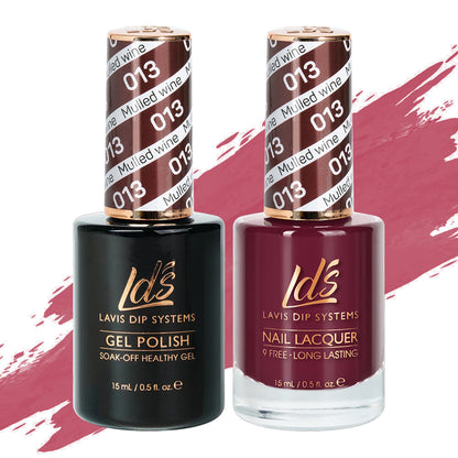 LDS 013 Mulled Wine - LDS Healthy Gel Polish & Matching Nail Lacquer Duo Set - 0.5oz