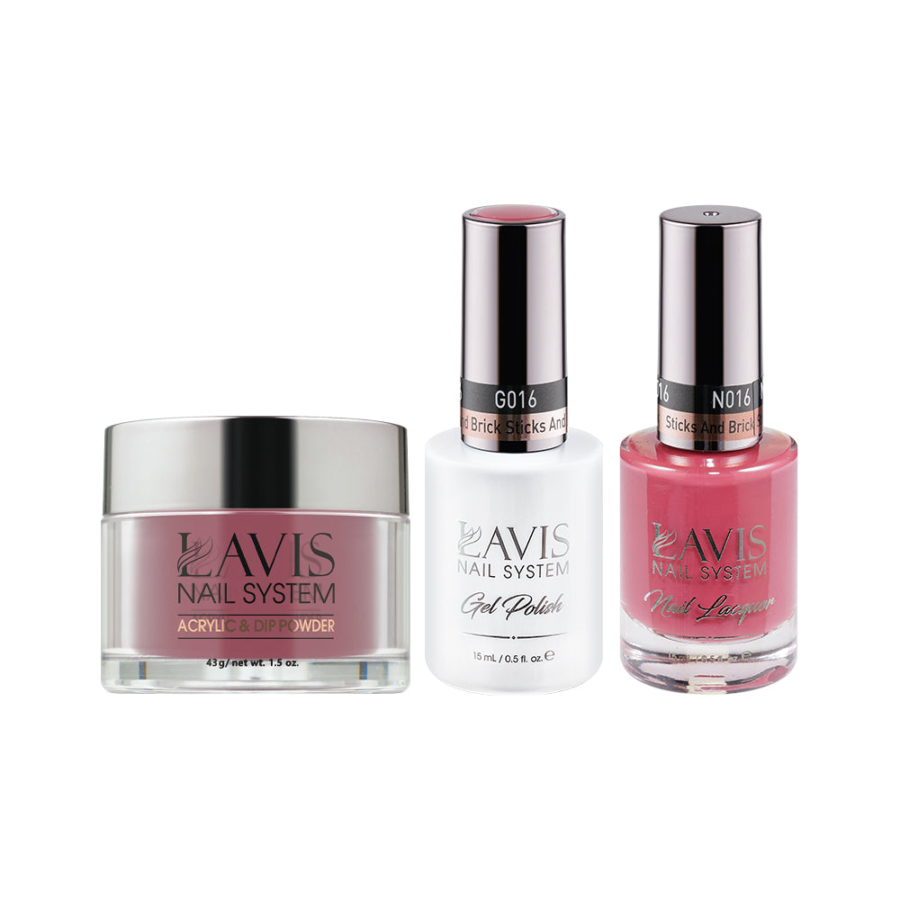 LAVIS 3 in 1 - 016 Sticks And Bricks - Acrylic & Dip Powder, Gel & Lacquer