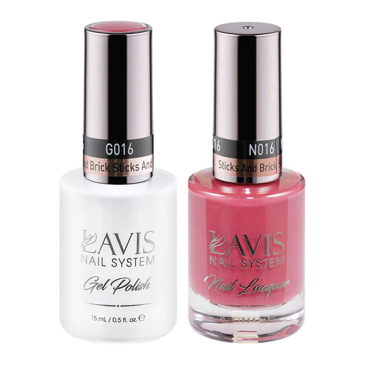 LAVIS 016 Sticks And Bricks - Gel Polish & Matching Nail Lacquer Duo Set - 0.5oz