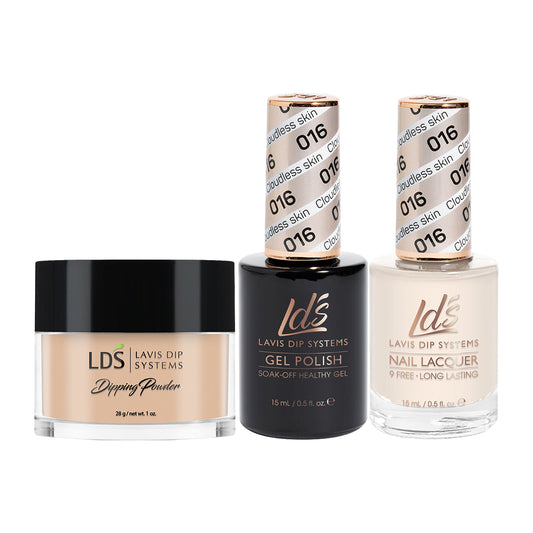 LDS 3 in 1 - 016 Cloudless Skin - Dip (1oz), Gel & Lacquer Matching