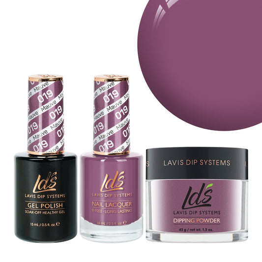 LDS 3 in 1 - 019 Mauve - Dip (1.5oz), Gel & Lacquer Matching