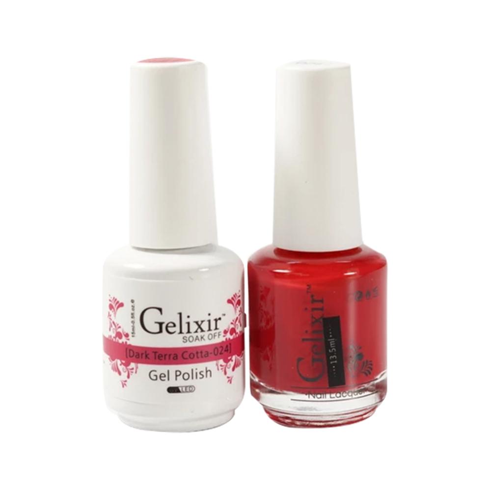 Gelixir 024 Dark Terra Cotta - Gel Nail Polish 0.5 oz