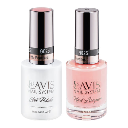 LAVIS 025 Call Me Peaches - Gel Polish & Matching Nail Lacquer Duo Set - 0.5oz