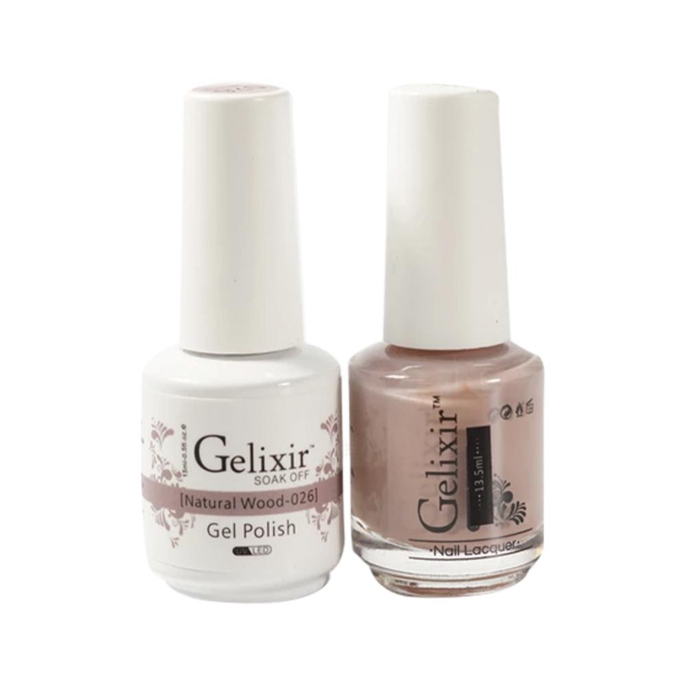 Gelixir 026 Natural Wood - Gel Nail Polish 0.5 oz