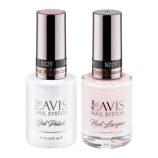 LAVIS 029 Roseate Cordial - Gel Polish & Matching Nail Lacquer Duo Set - 0.5oz