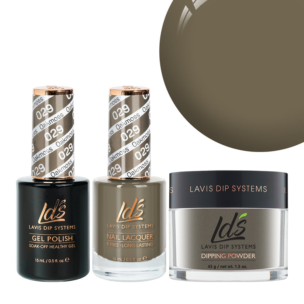 LDS 3 in 1 - 029 Oakmoss - Dip (1.5oz), Gel & Lacquer Matching