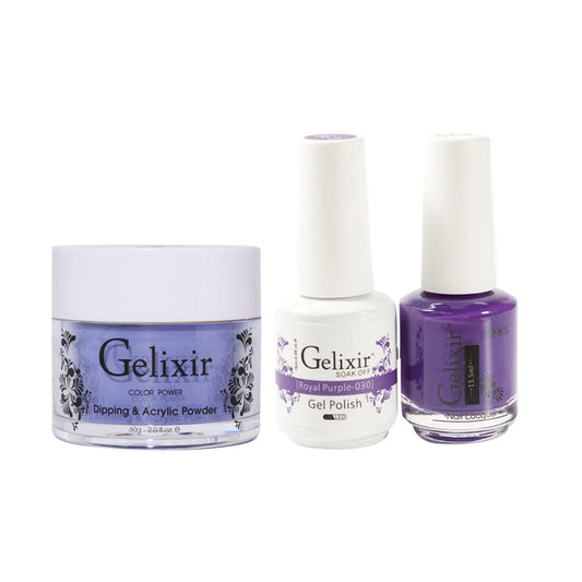 Gelixir 3 in 1 -  030 Royal Purple - Acrylic & Dip Powder, Gel & Lacquer