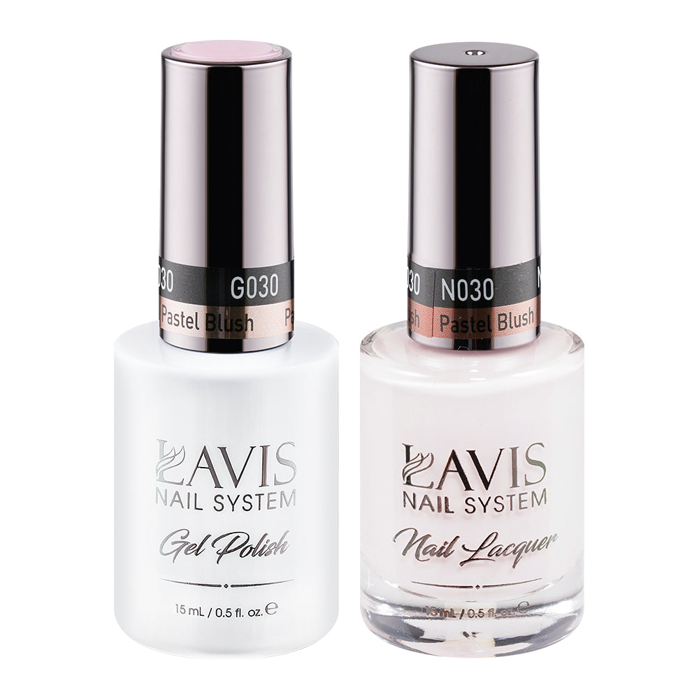 LAVIS 030 Pastel Blush - Gel Polish & Matching Nail Lacquer Duo Set - 0.5oz