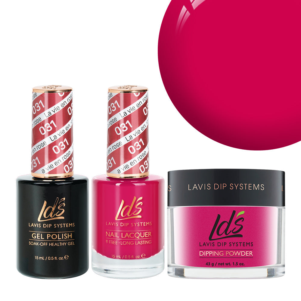 LDS 3 in 1 - 031 La Vie En Rose - Dip (1.5oz), Gel & Lacquer Matching