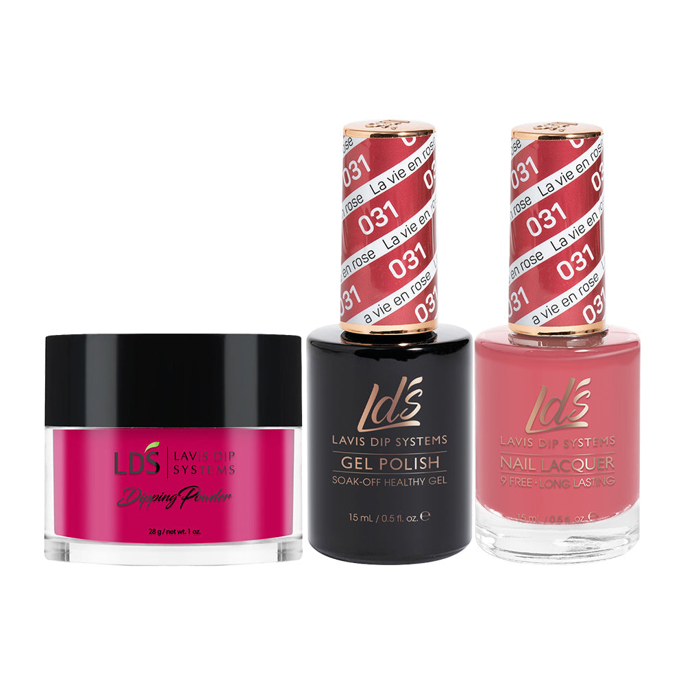 LDS 3 in 1 - 031 La Vie En Rose - Dip (1oz), Gel & Lacquer Matching