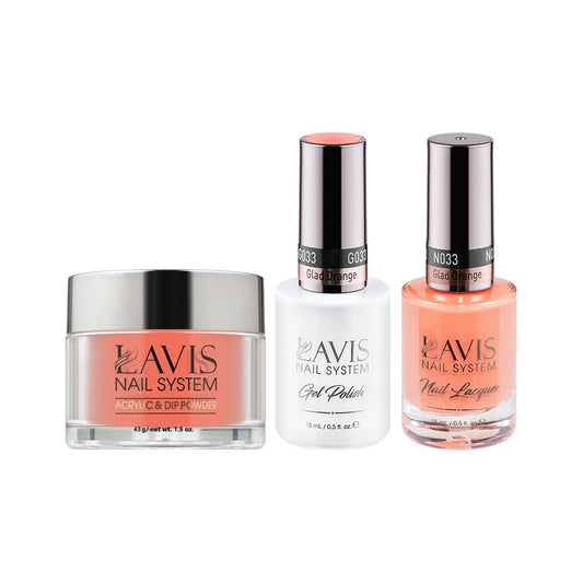 LAVIS 3 in 1 - 033 Glad Orange - Acrylic & Dip Powder, Gel & Lacquer