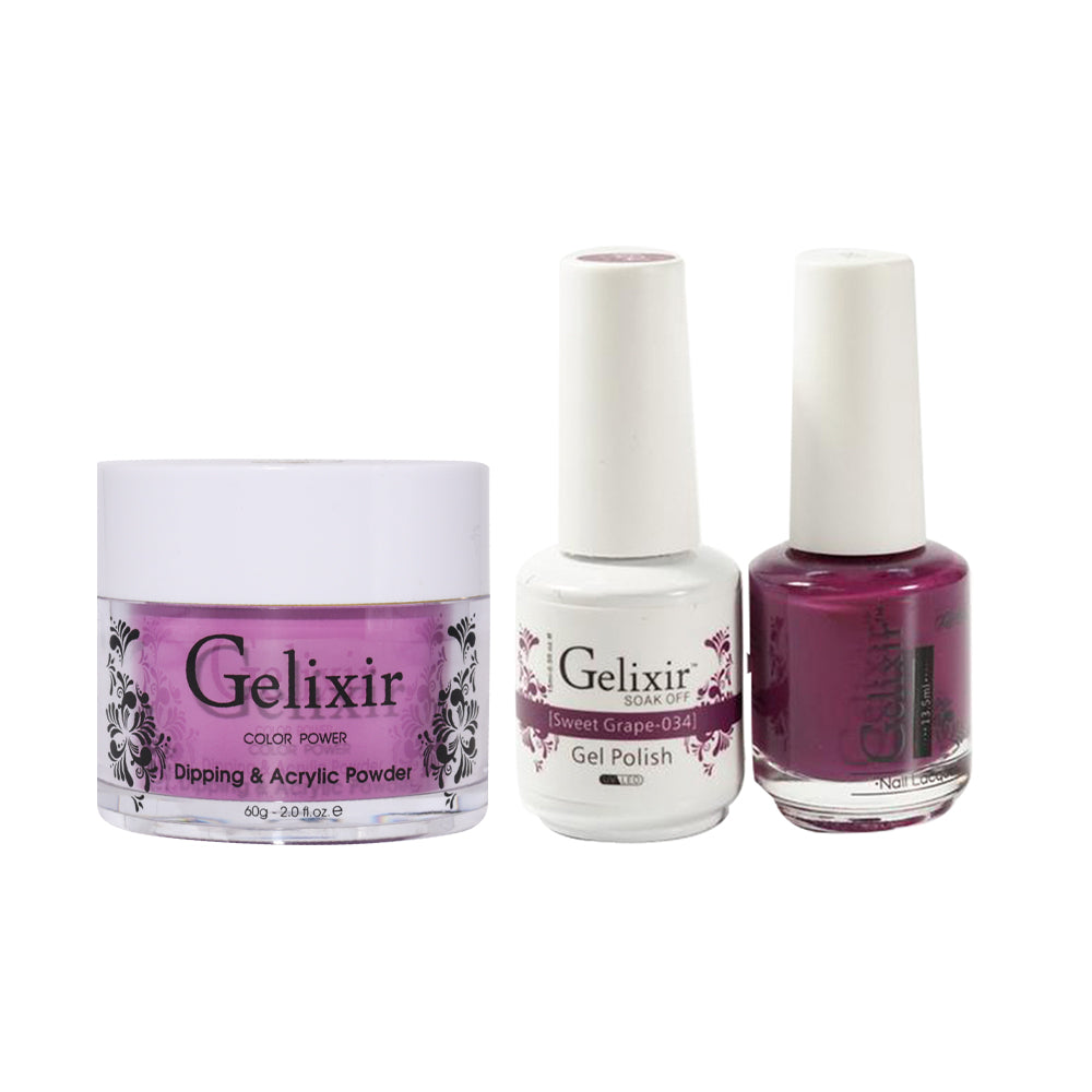 Gelixir 3 in 1 -  034 Sweet Grape - Acrylic & Dip Powder, Gel & Lacquer