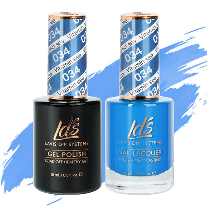 LDS 034 Vitamin Sea - LDS Healthy Gel Polish & Matching Nail Lacquer Duo Set - 0.5oz