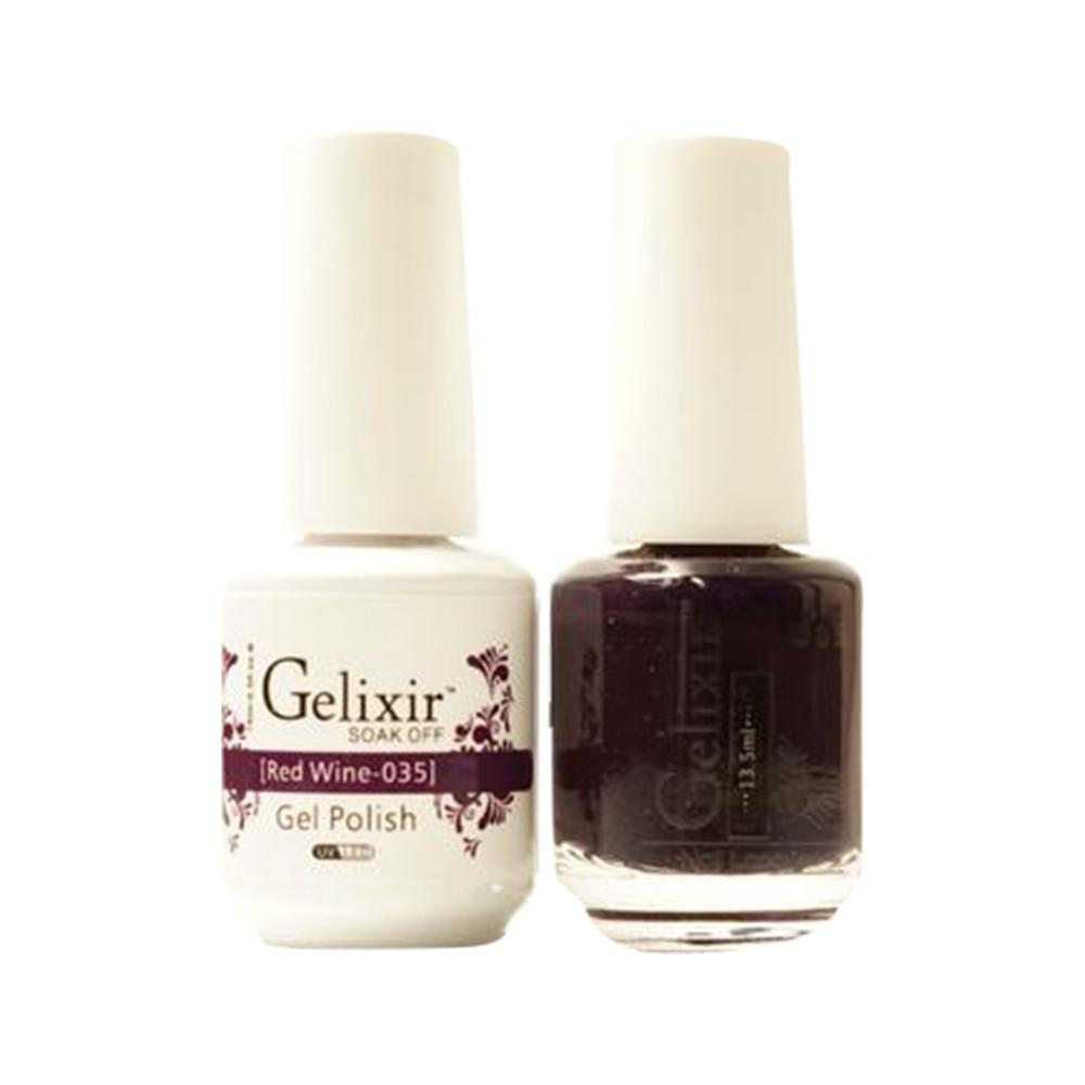 Gelixir 035 Red Wine - Gel Nail Polish 0.5 oz