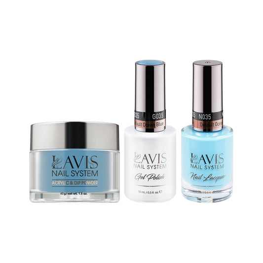 LAVIS 3 in 1 - 035 Default Ocean Blue - Acrylic & Dip Powder, Gel & Lacquer