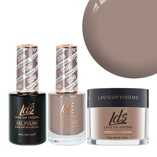 LDS 3 in 1 - 036 Sweet Disaster - Dip (1.5oz), Gel & Lacquer Matching