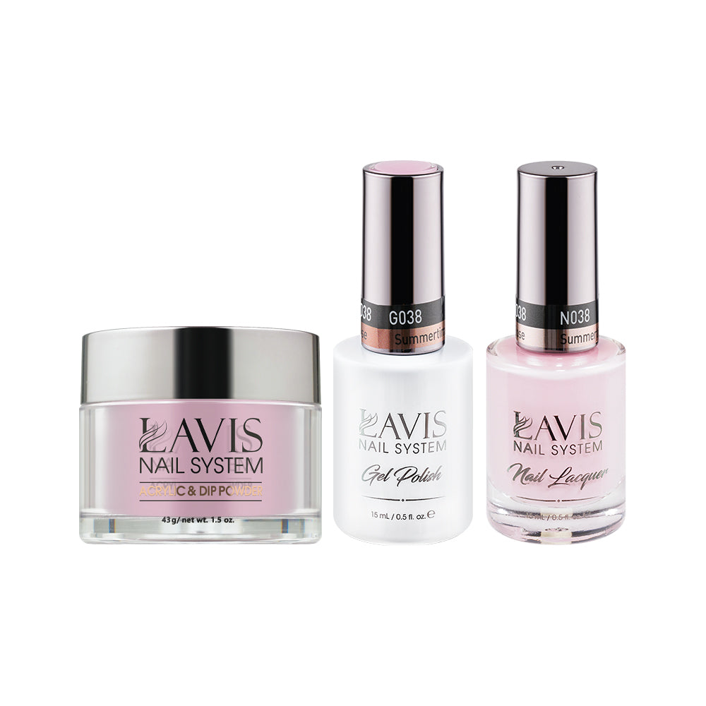 LAVIS 3 in 1 - 038 Summertime Rose - Acrylic & Dip Powder, Gel & Lacquer