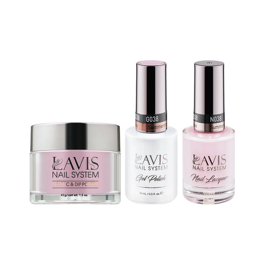LAVIS 3 in 1 - 038 Summertime Rose - Acrylic & Dip Powder, Gel & Lacquer