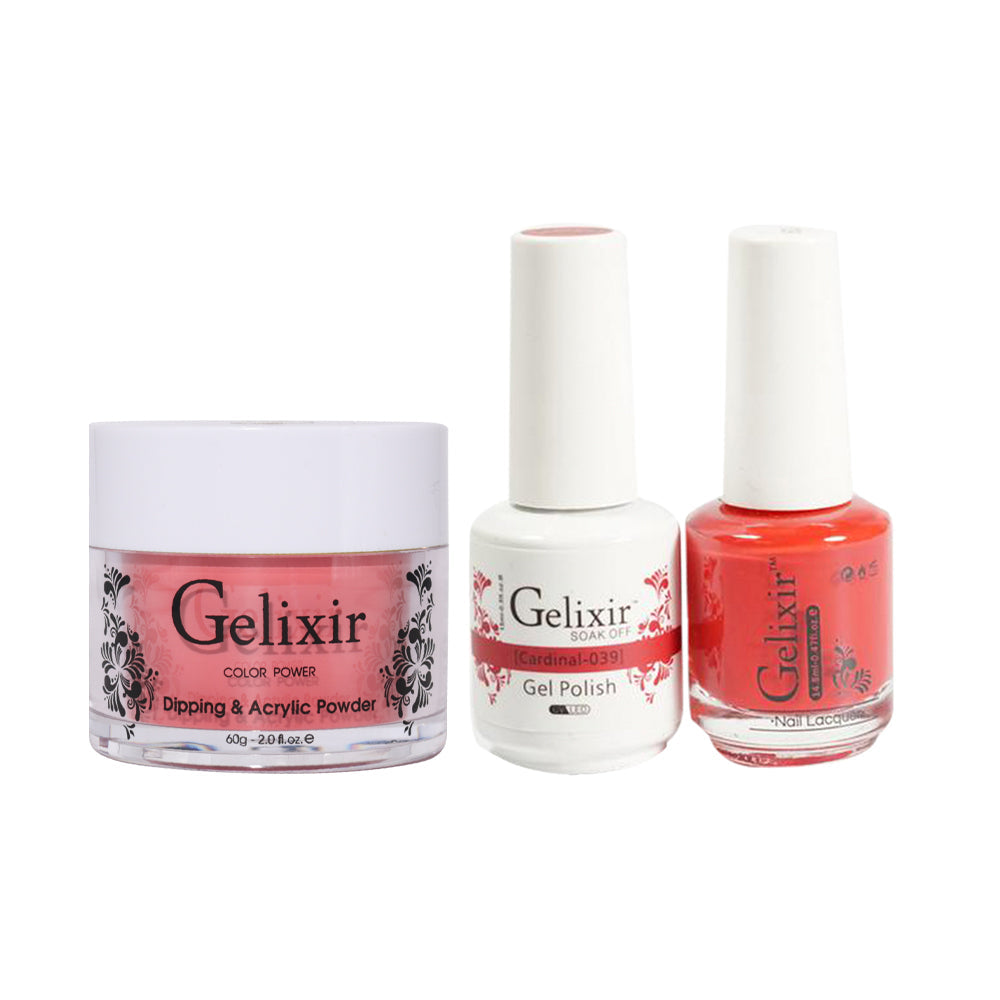 Gelixir 3 in 1 -  039 Cardinal - Acrylic & Dip Powder, Gel & Lacquer