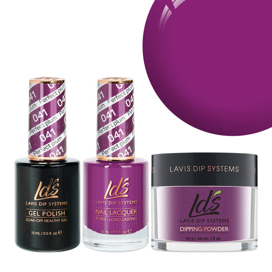 LDS 3 in 1 - 041 Perfect Plum - Dip (1.5oz), Gel & Lacquer Matching