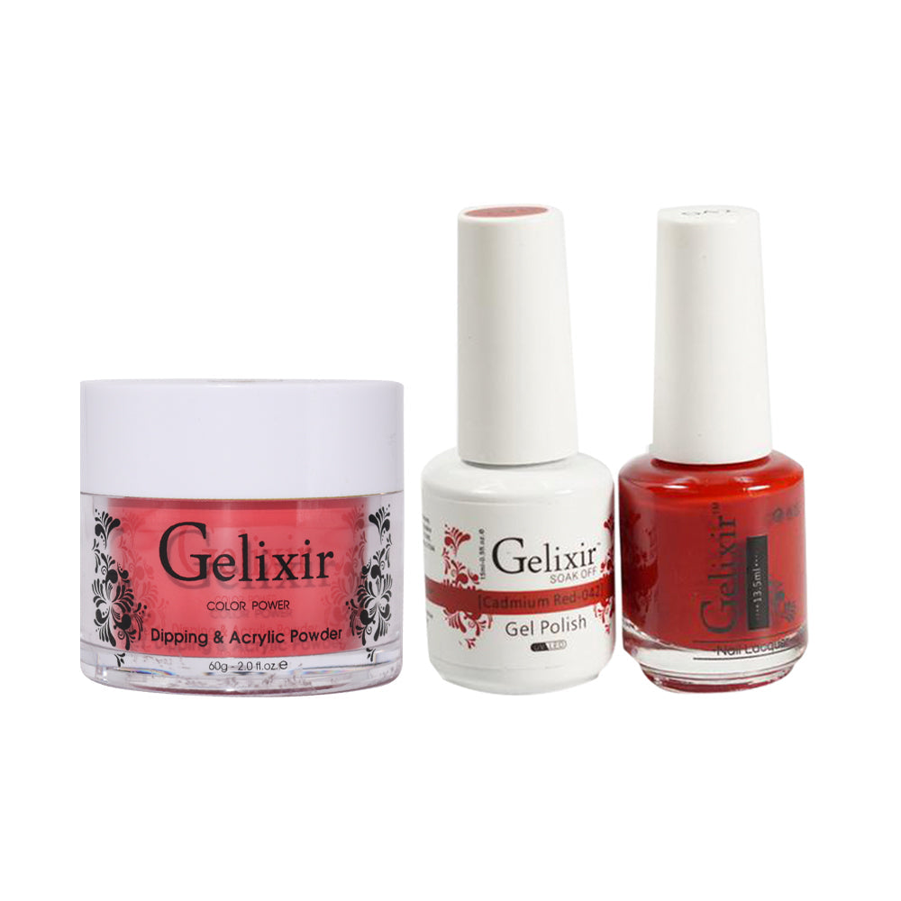 Gelixir 3 in 1 -  042 Cadmium Red - Acrylic & Dip Powder, Gel & Lacquer